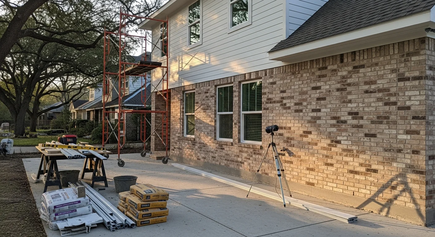 General contractor team working on residential construction project